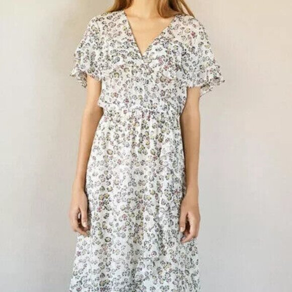 Anthropologie Dresses & Skirts - Anthropologie Intropia Vintage Floral Printed Ruffle Tunic Dress XS 34